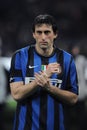 Diego Milito before the match